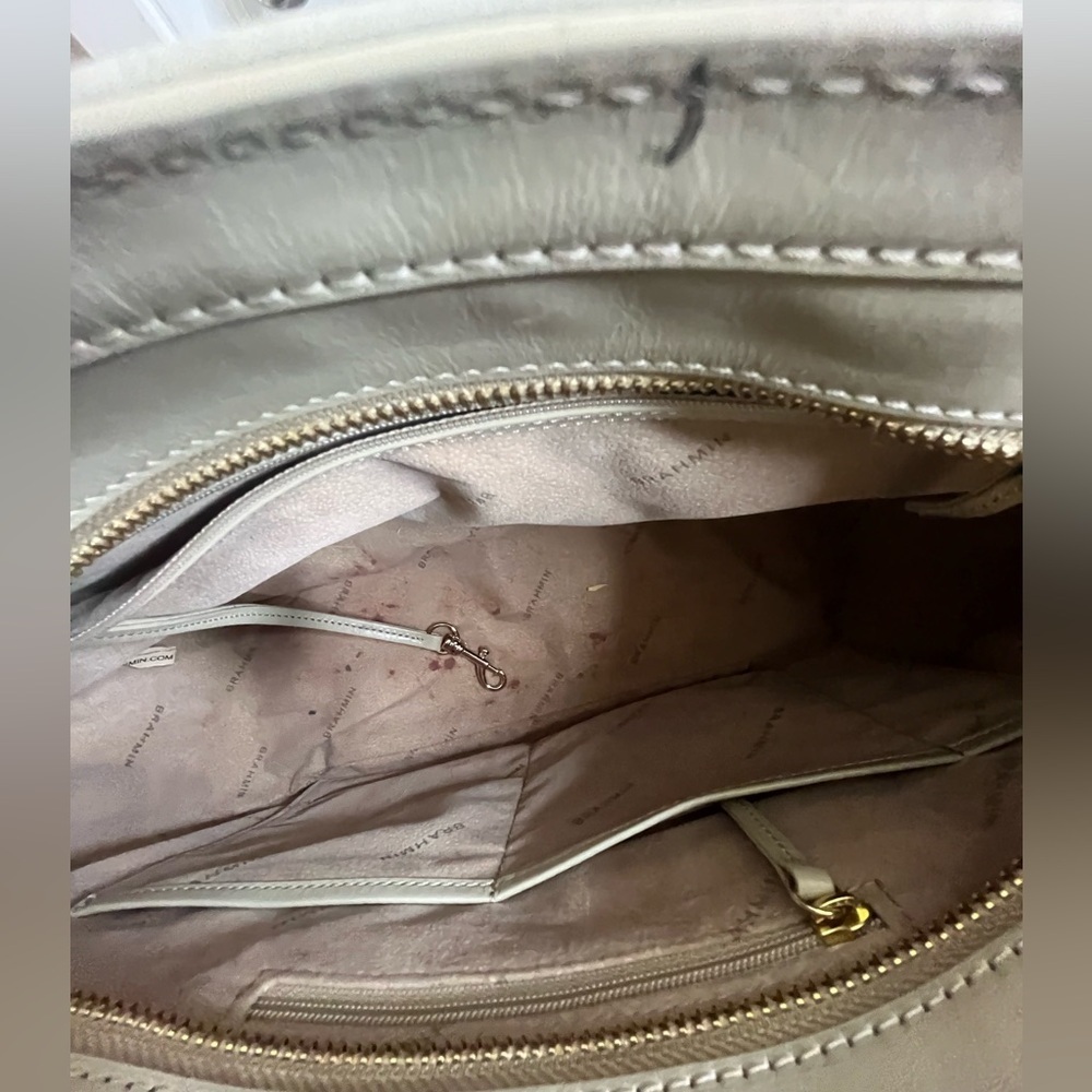 Brahmin Raelynn Satchel Sand Leather Beige gray bag - Picture 6 of 16